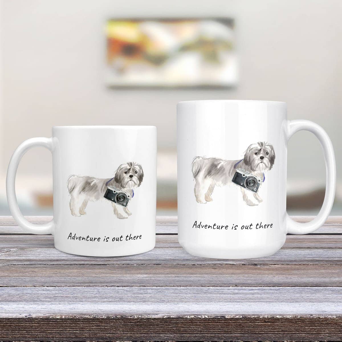 Adventure is out there Shih tzu Short hair dog mug (Illustrated collection) 4 Adventure is out there Shih tzu Short hair dog mug (Illustrated collection) - Image 2