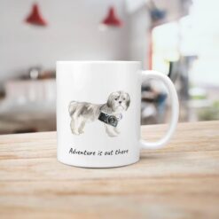 Adventure is out there Shih tzu Short hair dog mug (Illustrated collection) 18 adventure is out there dog mug shih tzu short hair handle right kitchen