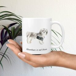 Adventure is out there Shih tzu Short hair dog mug (Illustrated collection) 19 adventure is out there dog mug shih tzu short hair mug in hand plant