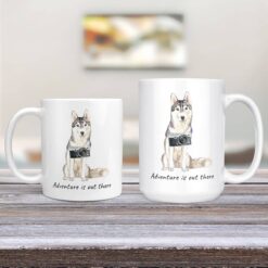 adventure is out there dog mug siberian husky 11oz and 15oz comparison tv room