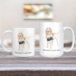adventure is out there dog mug spinone italiano 11oz and 15oz comparison tv room