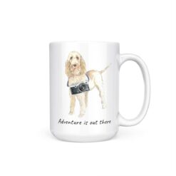 adventure is out there dog mug spinone italiano 15oz handle right white