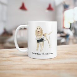adventure is out there dog mug spinone italiano handle left kitchen