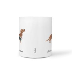 Adventure is out there Tan Dachshund dog mug (Illustrated collection) 16 adventure is out there dog mug tan dachshund front view white