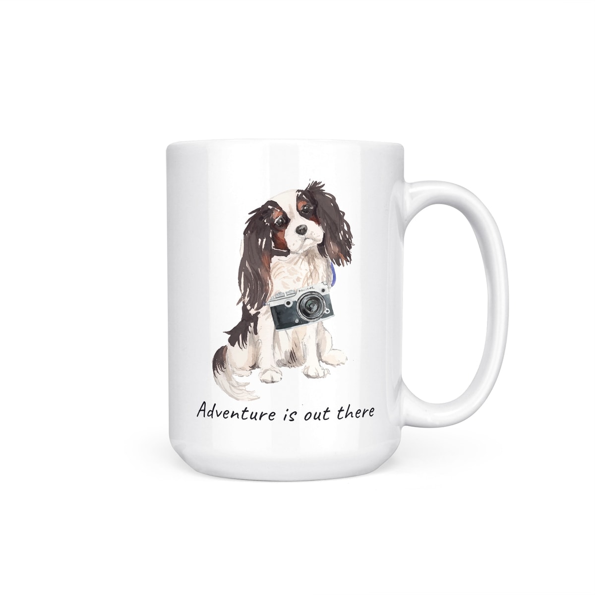 Adventure is out there Tri colour King Charles Spaniel dog mug (Illustrated collection) 7 Adventure is out there Tri colour King Charles Spaniel dog mug (Illustrated collection) - Image 5