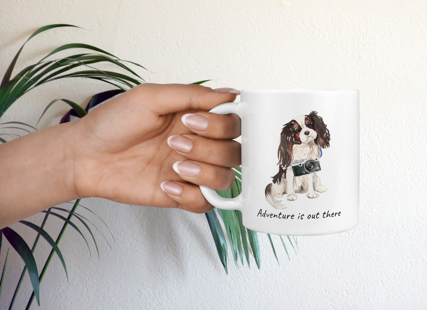 Adventure is out there Tri colour King Charles Spaniel dog mug (Illustrated collection) 9 Adventure is out there Tri colour King Charles Spaniel dog mug (Illustrated collection) - Image 7
