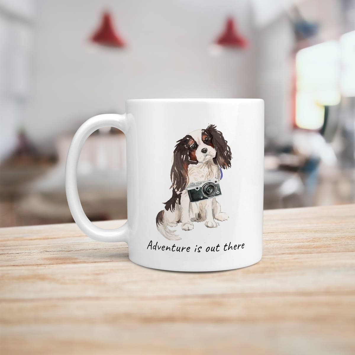 Adventure is out there Tri colour King Charles Spaniel dog mug (Illustrated collection) 6 Adventure is out there Tri colour King Charles Spaniel dog mug (Illustrated collection) - Image 4