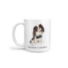 adventure is out there dog mug tri colour king charles spaniel handle left white