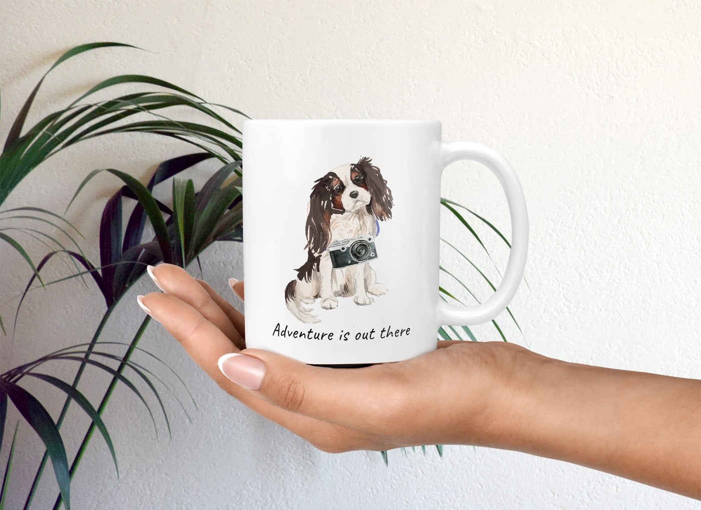 Adventure is out there Tri colour King Charles Spaniel dog mug (Illustrated collection) 11 Adventure is out there Tri colour King Charles Spaniel dog mug (Illustrated collection) - Image 9