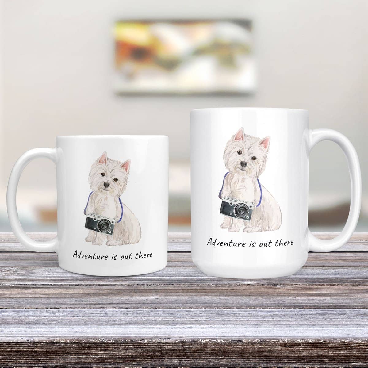 Adventure is out there Westie dog mug (Illustrated collection) 4 Adventure is out there Westie dog mug (Illustrated collection) - Image 2
