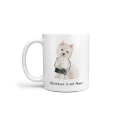 Adventure is out there Westie dog mug (Illustrated collection)