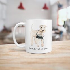 Adventure is out there Wheaten Terrier dog mug (Illustrated collection) 14 adventure is out there dog mug wheaten terrier handle left kitchen