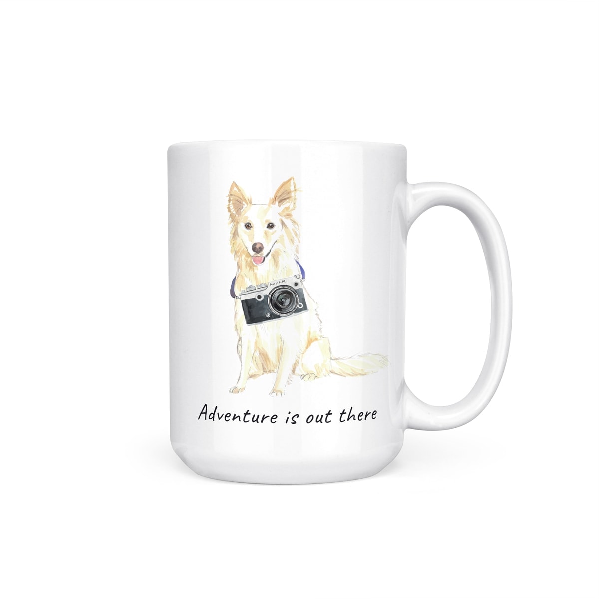 Adventure is out there White Collie dog mug (Illustrated collection) 7 Adventure is out there White Collie dog mug (Illustrated collection) - Image 5