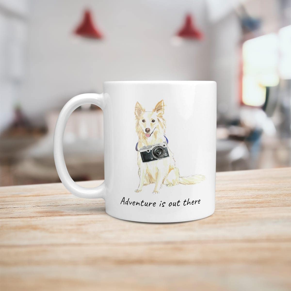 Adventure is out there White Collie dog mug (Illustrated collection) 6 Adventure is out there White Collie dog mug (Illustrated collection) - Image 4