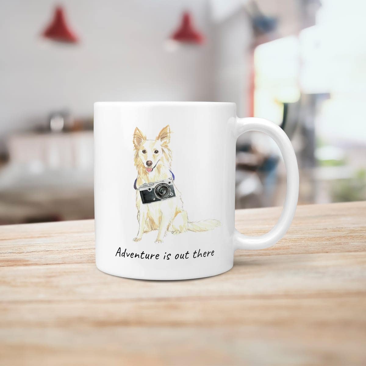 Adventure is out there White Collie dog mug (Illustrated collection) 10 Adventure is out there White Collie dog mug (Illustrated collection) - Image 8