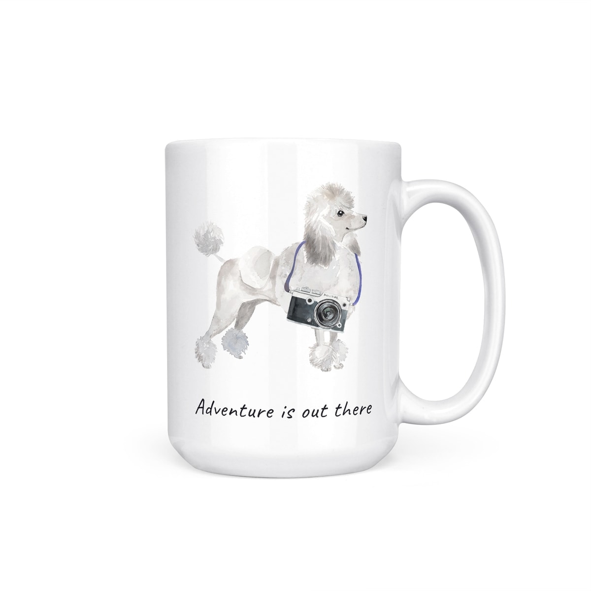 Adventure is out there White poodle dog mug (Illustrated collection) 7 Adventure is out there White poodle dog mug (Illustrated collection) - Image 5