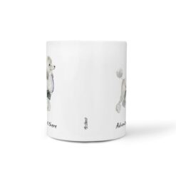 Adventure is out there White poodle dog mug (Illustrated collection) 16 adventure is out there dog mug white poodle front view white