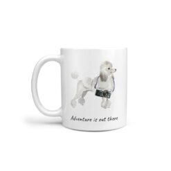 Adventure is out there White poodle dog mug (Illustrated collection)