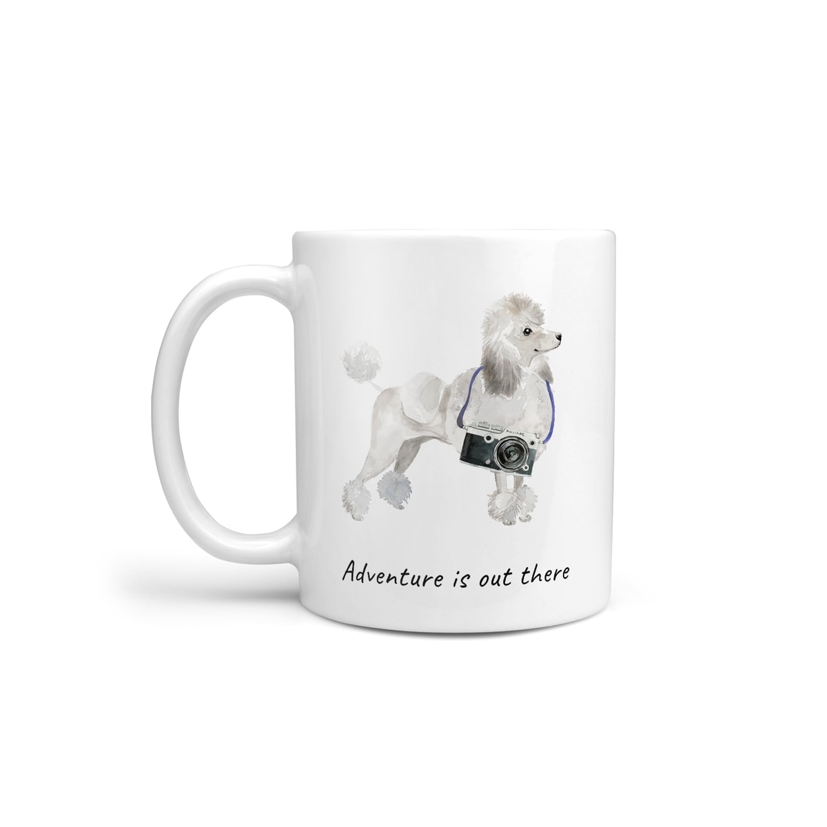 Adventure is out there White poodle dog mug (Illustrated collection) 3 Adventure is out there White poodle dog mug (Illustrated collection)