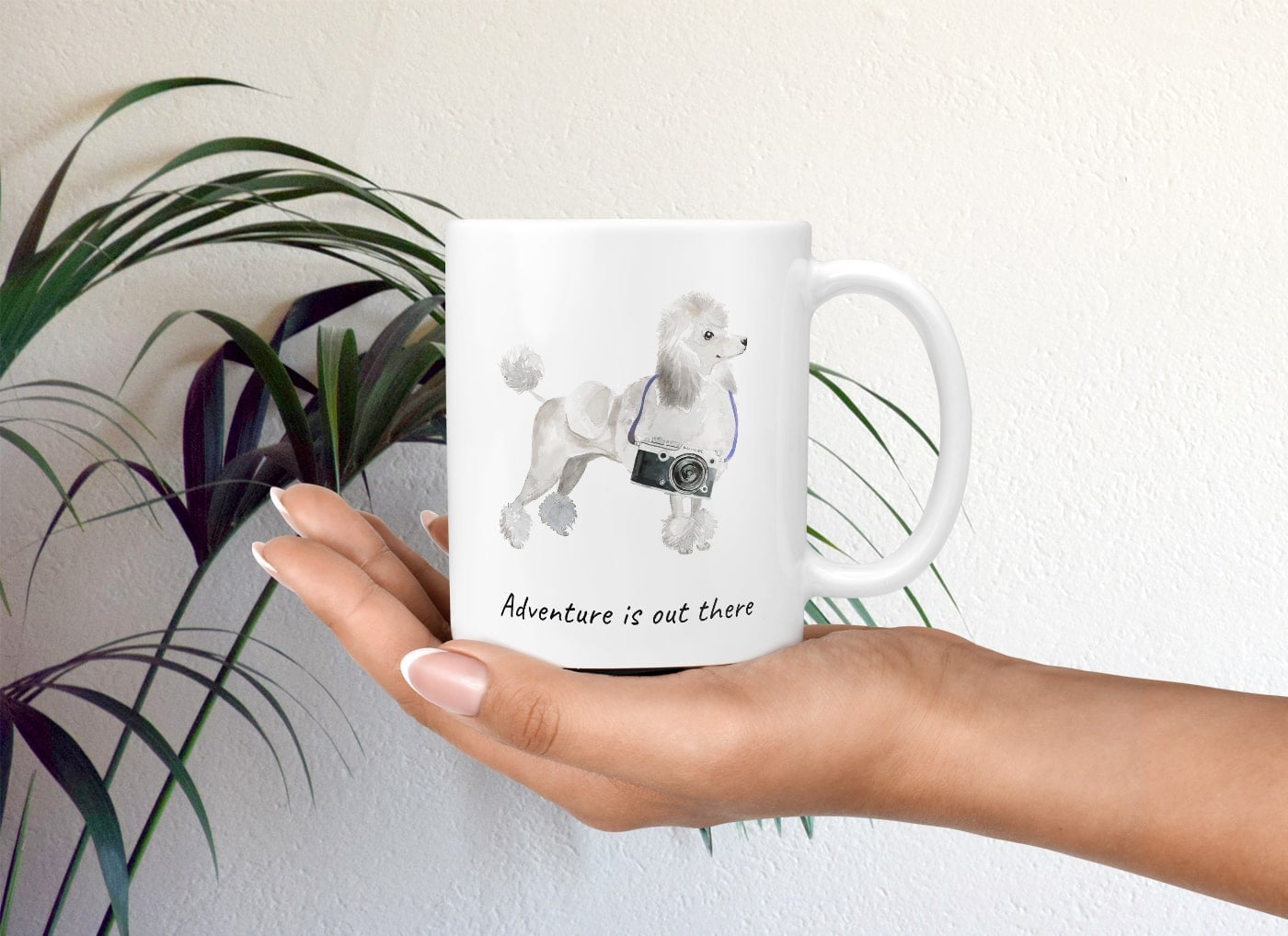 Adventure is out there White poodle dog mug (Illustrated collection) 11 Adventure is out there White poodle dog mug (Illustrated collection) - Image 9