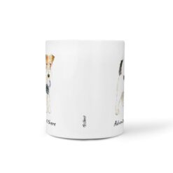 Adventure is out there Wire Haired Fox Terrier dog mug (Illustrated collection) 16 adventure is out there dog mug wire haired fox terrier front view white
