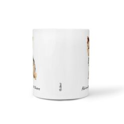Adventure is out there Yorkshire Terrier dog mug (Illustrated collection) 16 adventure is out there dog mug yorkshire terrier front view white
