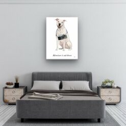 adventure is out there portrait canvas american staffordshire terrier 30x40 bedroom