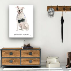 adventure is out there portrait canvas american staffordshire terrier 30x40 hall