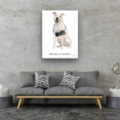 adventure is out there portrait canvas american staffordshire terrier 30x40 living room