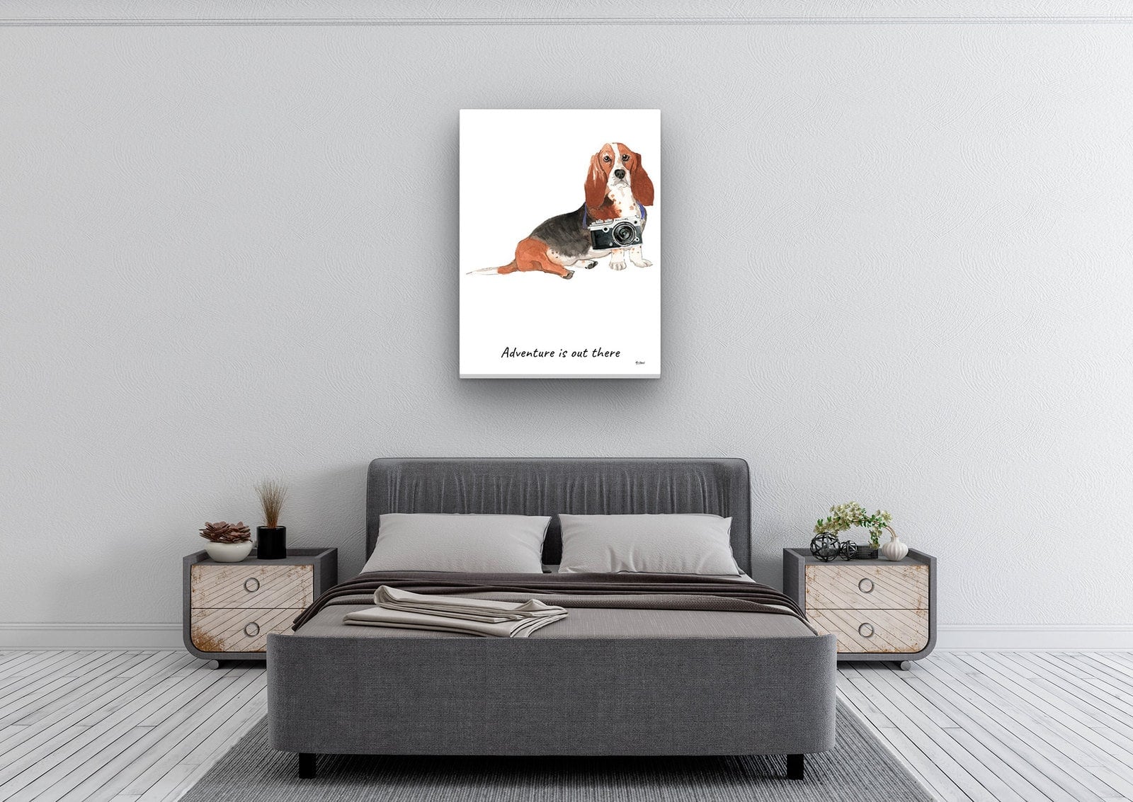 Adventure is out there Basset Hound dog canvas print illustration. Pre-stretched wall art ready to hang 6 Adventure is out there Basset Hound dog canvas print illustration. Pre-stretched wall art ready to hang - Image 4
