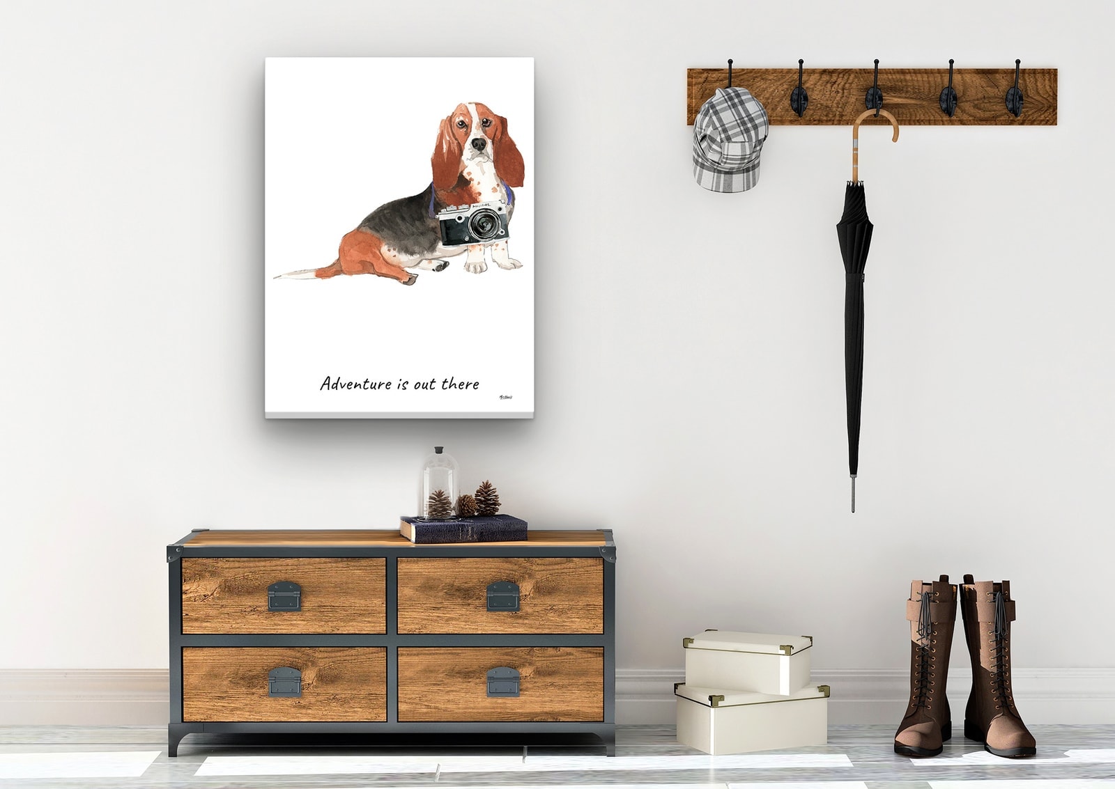 Adventure is out there Basset Hound dog canvas print illustration. Pre-stretched wall art ready to hang 7 Adventure is out there Basset Hound dog canvas print illustration. Pre-stretched wall art ready to hang - Image 5