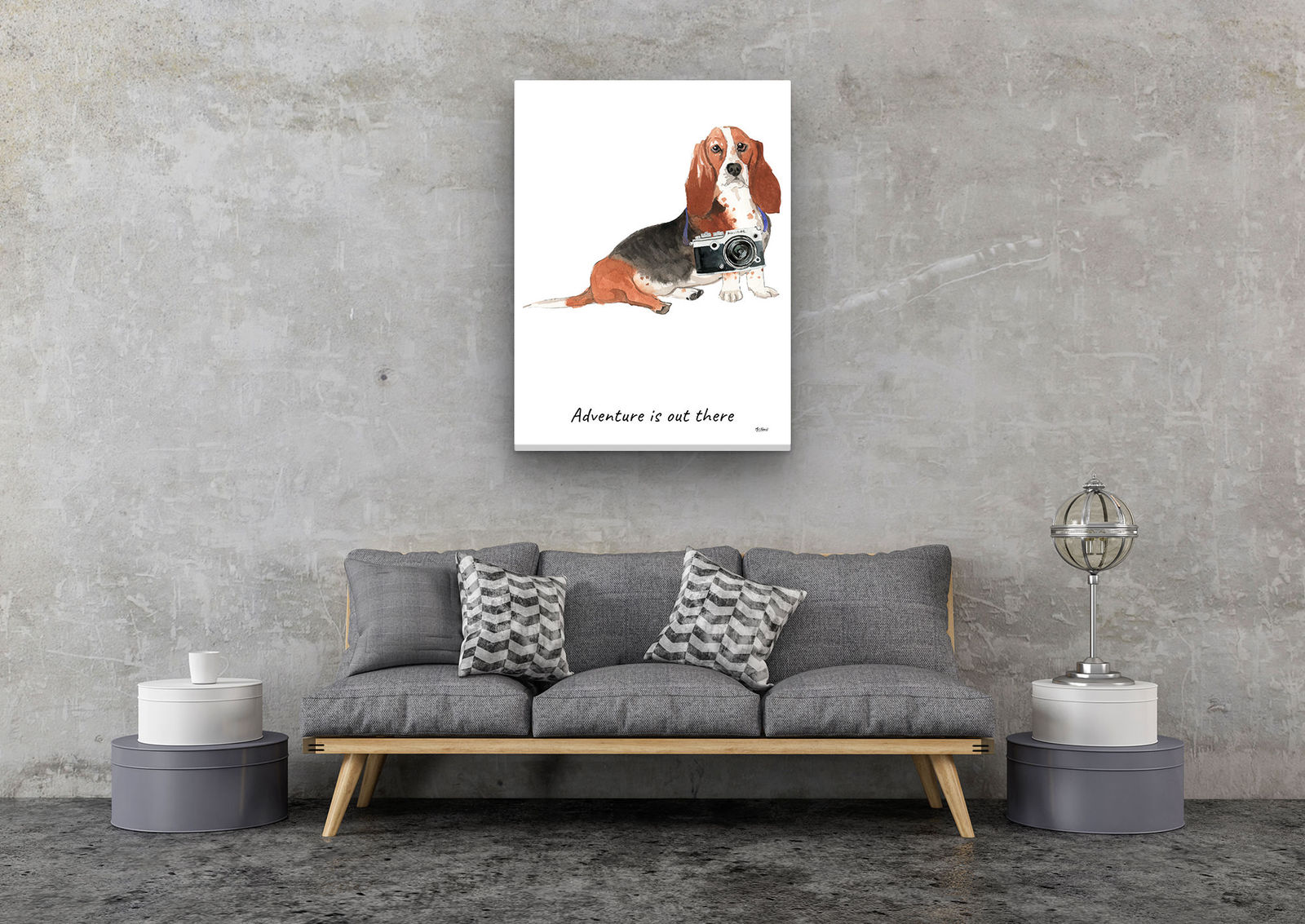 Adventure is out there Basset Hound dog canvas print illustration. Pre-stretched wall art ready to hang 8 Adventure is out there Basset Hound dog canvas print illustration. Pre-stretched wall art ready to hang - Image 6