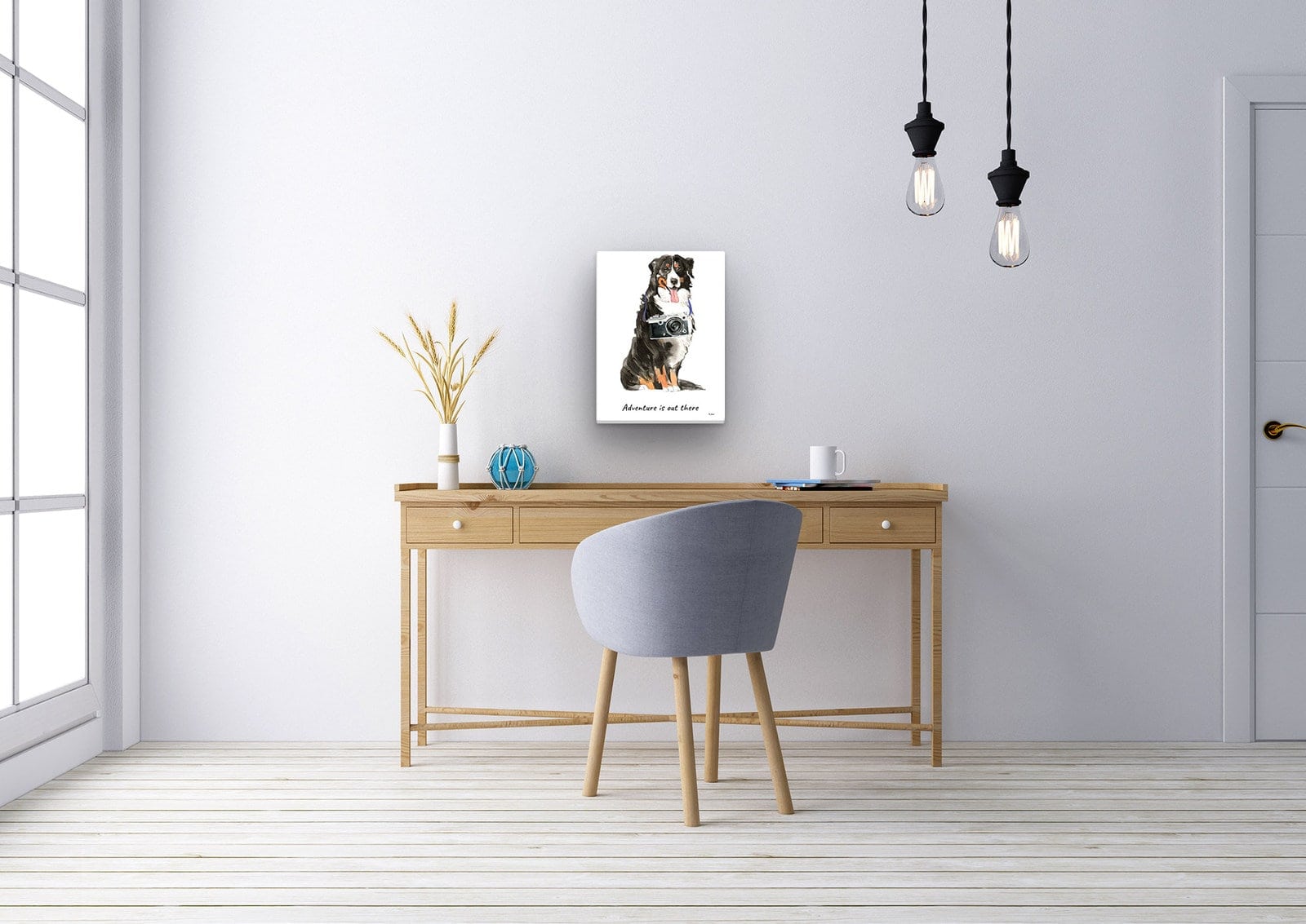 Adventure is out there Bernese Mountain Dog dog canvas print illustration. Pre-stretched wall art ready to hang 5 Adventure is out there Bernese Mountain Dog dog canvas print illustration. Pre-stretched wall art ready to hang - Image 3