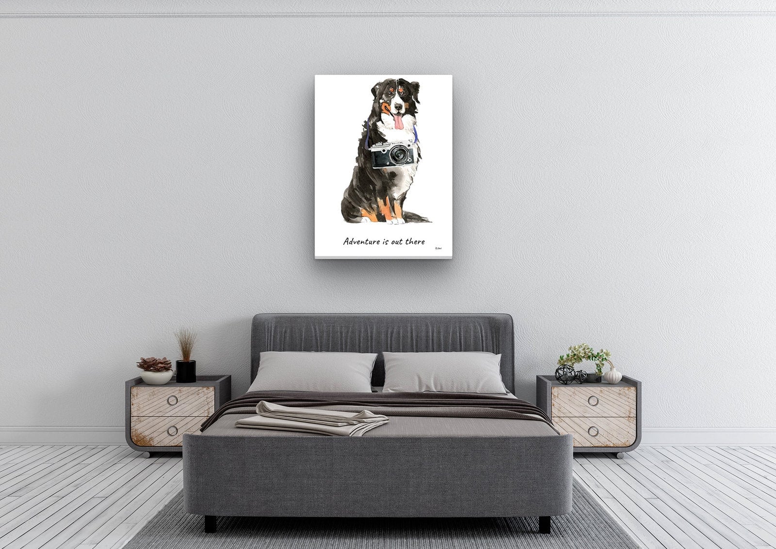 Adventure is out there Bernese Mountain Dog dog canvas print illustration. Pre-stretched wall art ready to hang 6 Adventure is out there Bernese Mountain Dog dog canvas print illustration. Pre-stretched wall art ready to hang - Image 4