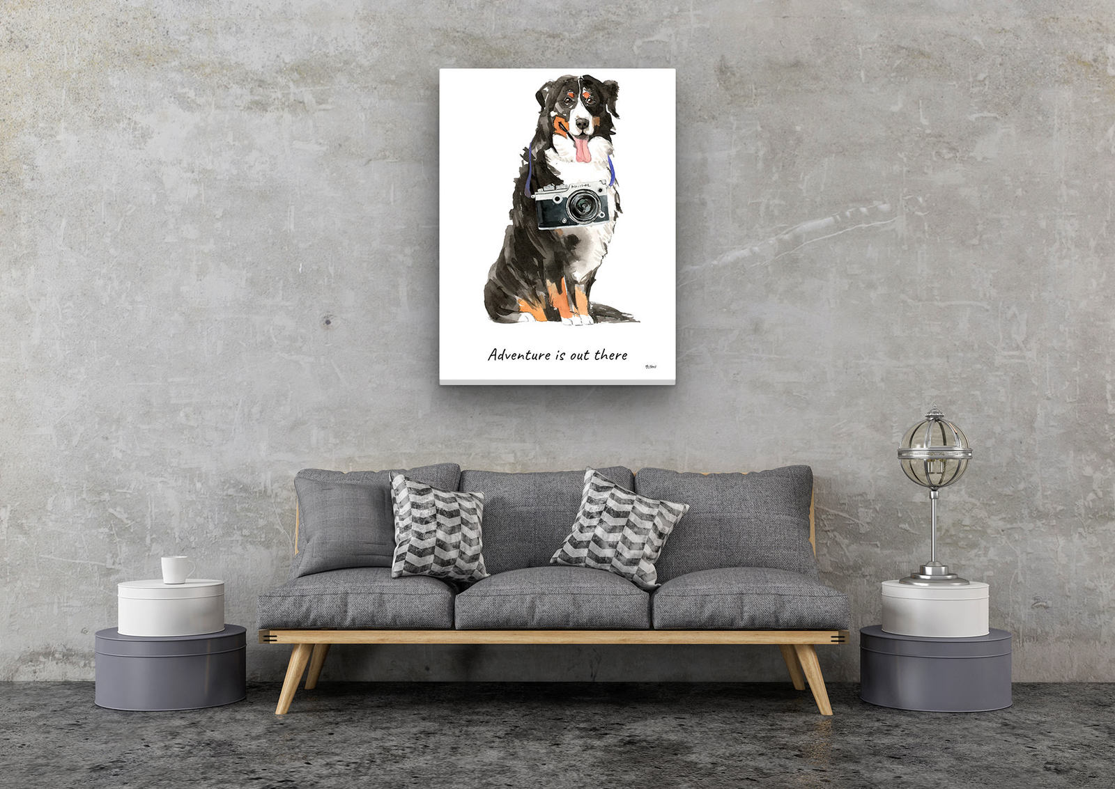 Adventure is out there Bernese Mountain Dog dog canvas print illustration. Pre-stretched wall art ready to hang 8 Adventure is out there Bernese Mountain Dog dog canvas print illustration. Pre-stretched wall art ready to hang - Image 6