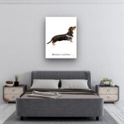 Adventure is out there Black & Tan Dachshund dog canvas print illustration. Pre-stretched wall art ready to hang 11 adventure is out there portrait canvas black tan dachshund 30x40 bedroom