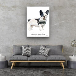 adventure is out there portrait canvas blackwhite french bulldog 30x40 living room