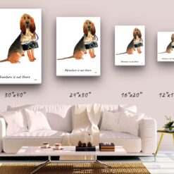 adventure is out there portrait canvas bloodhound size comparison
