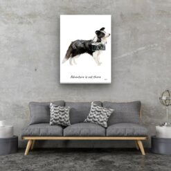 adventure is out there portrait canvas border collie 30x40 living room