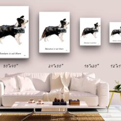 adventure is out there portrait canvas border collie size comparison