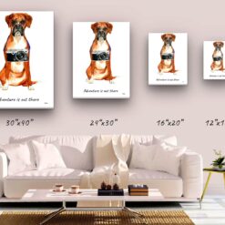 adventure is out there portrait canvas boxer size comparison