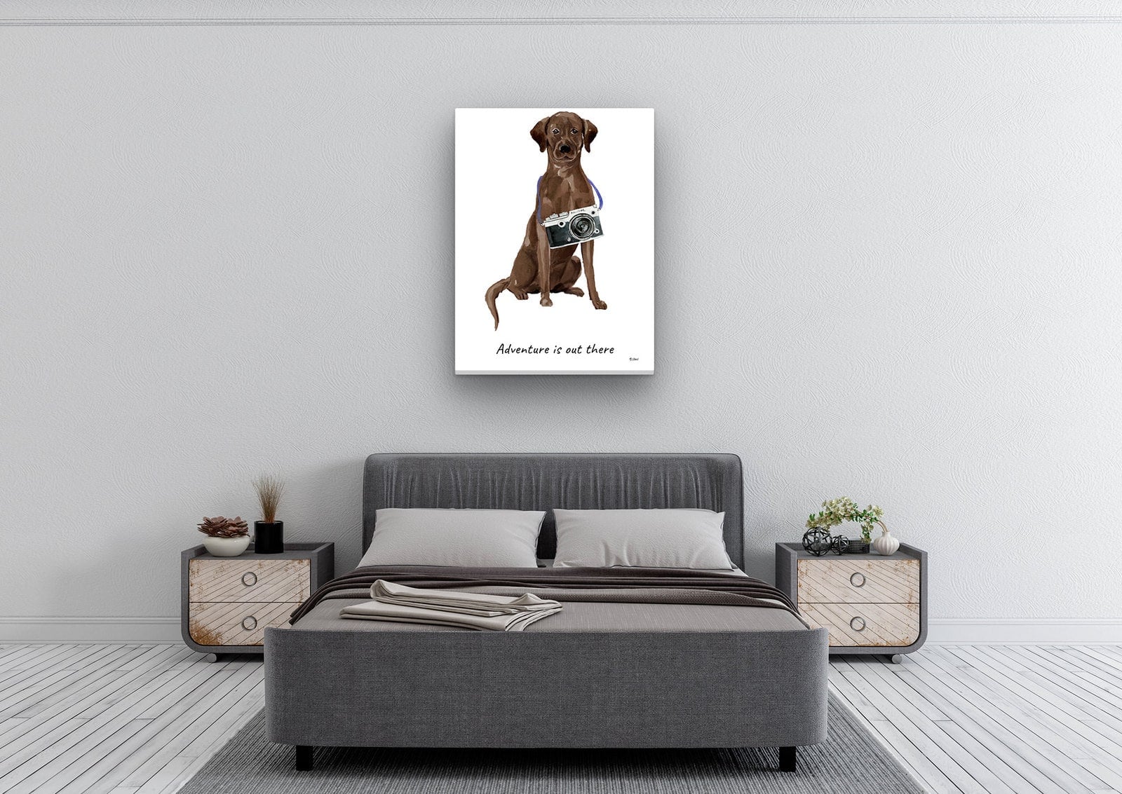 Adventure is out there Brown Labrador retriever dog canvas print illustration. Pre-stretched wall art ready to hang 6 Adventure is out there Brown Labrador retriever dog canvas print illustration. Pre-stretched wall art ready to hang - Image 4
