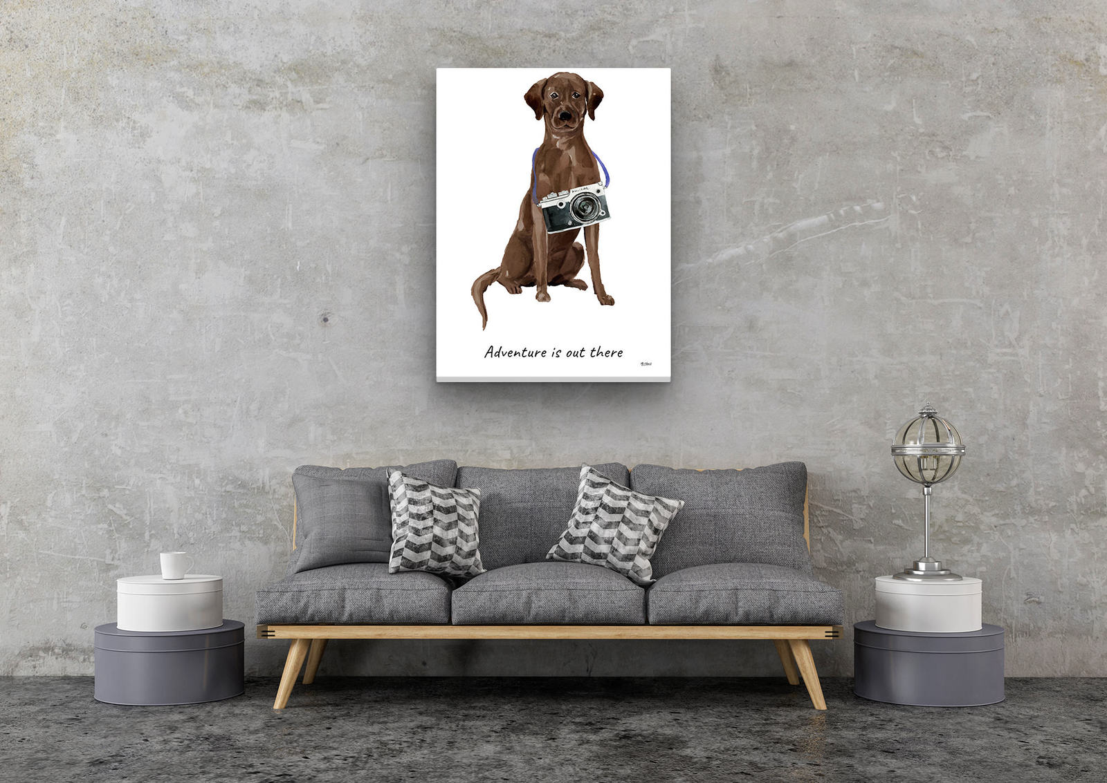 Adventure is out there Brown Labrador retriever dog canvas print illustration. Pre-stretched wall art ready to hang 8 Adventure is out there Brown Labrador retriever dog canvas print illustration. Pre-stretched wall art ready to hang - Image 6