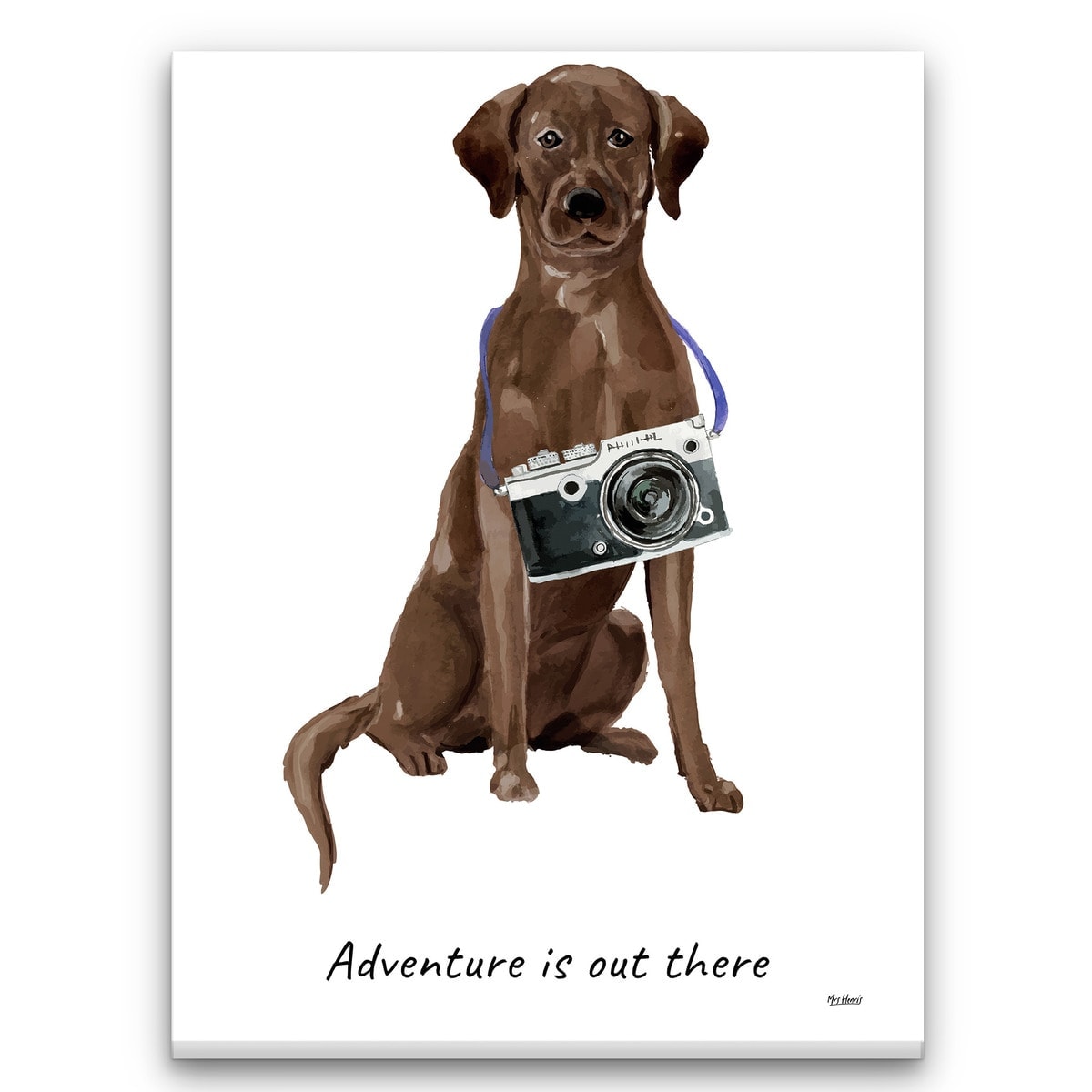 Adventure is out there Brown Labrador retriever dog canvas print illustration. Pre-stretched wall art ready to hang 3 Adventure is out there Brown Labrador retriever dog canvas print illustration. Pre-stretched wall art ready to hang