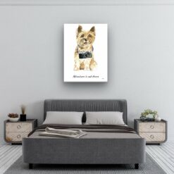 Adventure is out there Cairn Terrier dog canvas print illustration. Pre-stretched wall art ready to hang 11 adventure is out there portrait canvas cairn terrier 30x40 bedroom