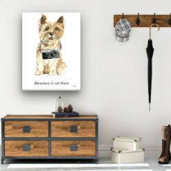 Adventure is out there Cairn Terrier dog canvas print illustration. Pre-stretched wall art ready to hang 12 adventure is out there portrait canvas cairn terrier 30x40 hall