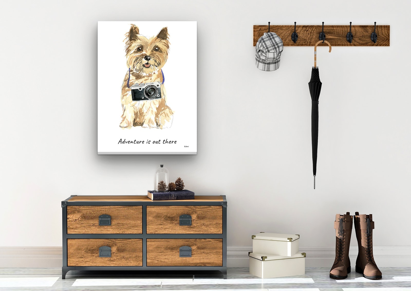 Adventure is out there Cairn Terrier dog canvas print illustration. Pre-stretched wall art ready to hang 7 Adventure is out there Cairn Terrier dog canvas print illustration. Pre-stretched wall art ready to hang - Image 5