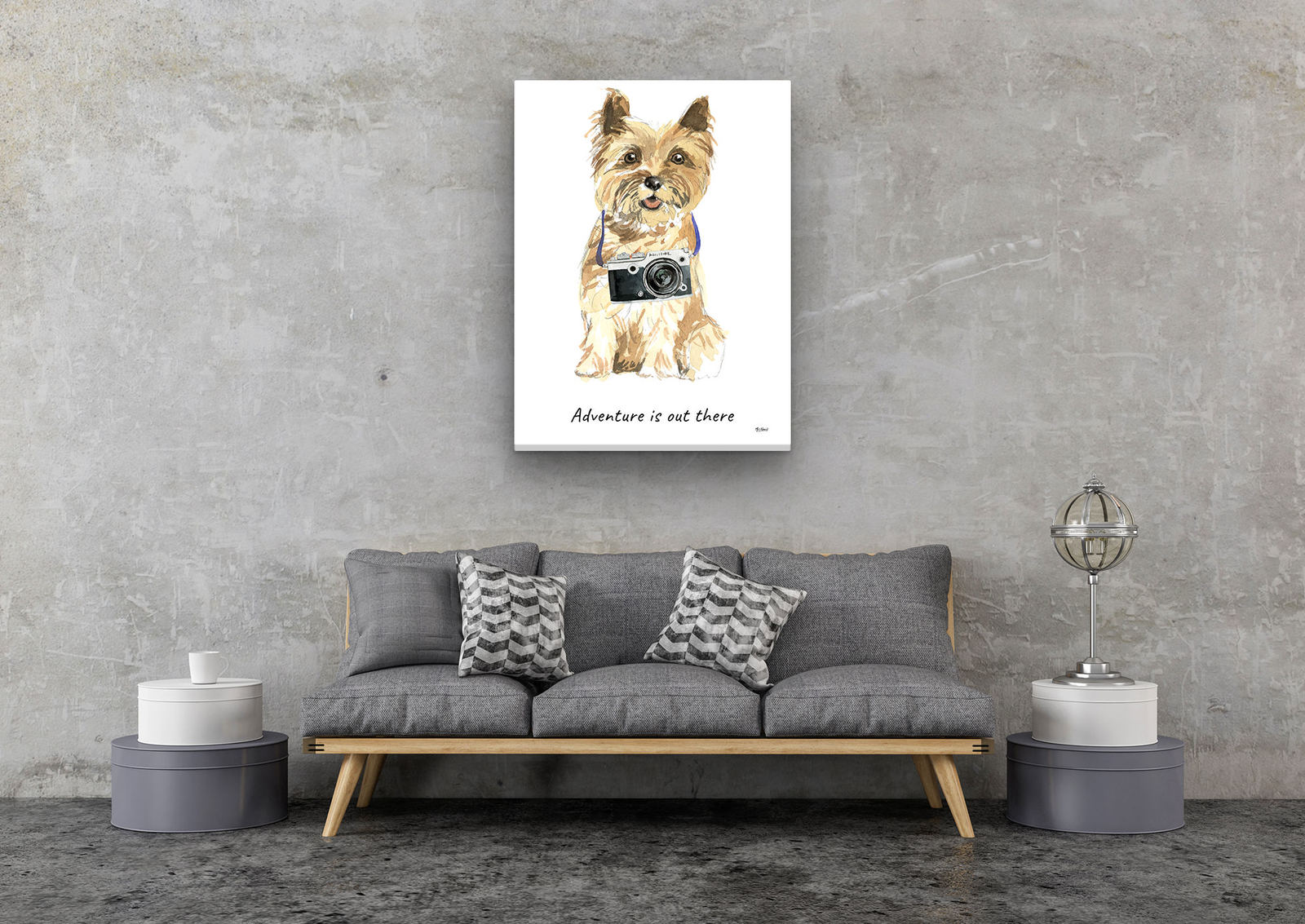 Adventure is out there Cairn Terrier dog canvas print illustration. Pre-stretched wall art ready to hang 8 Adventure is out there Cairn Terrier dog canvas print illustration. Pre-stretched wall art ready to hang - Image 6