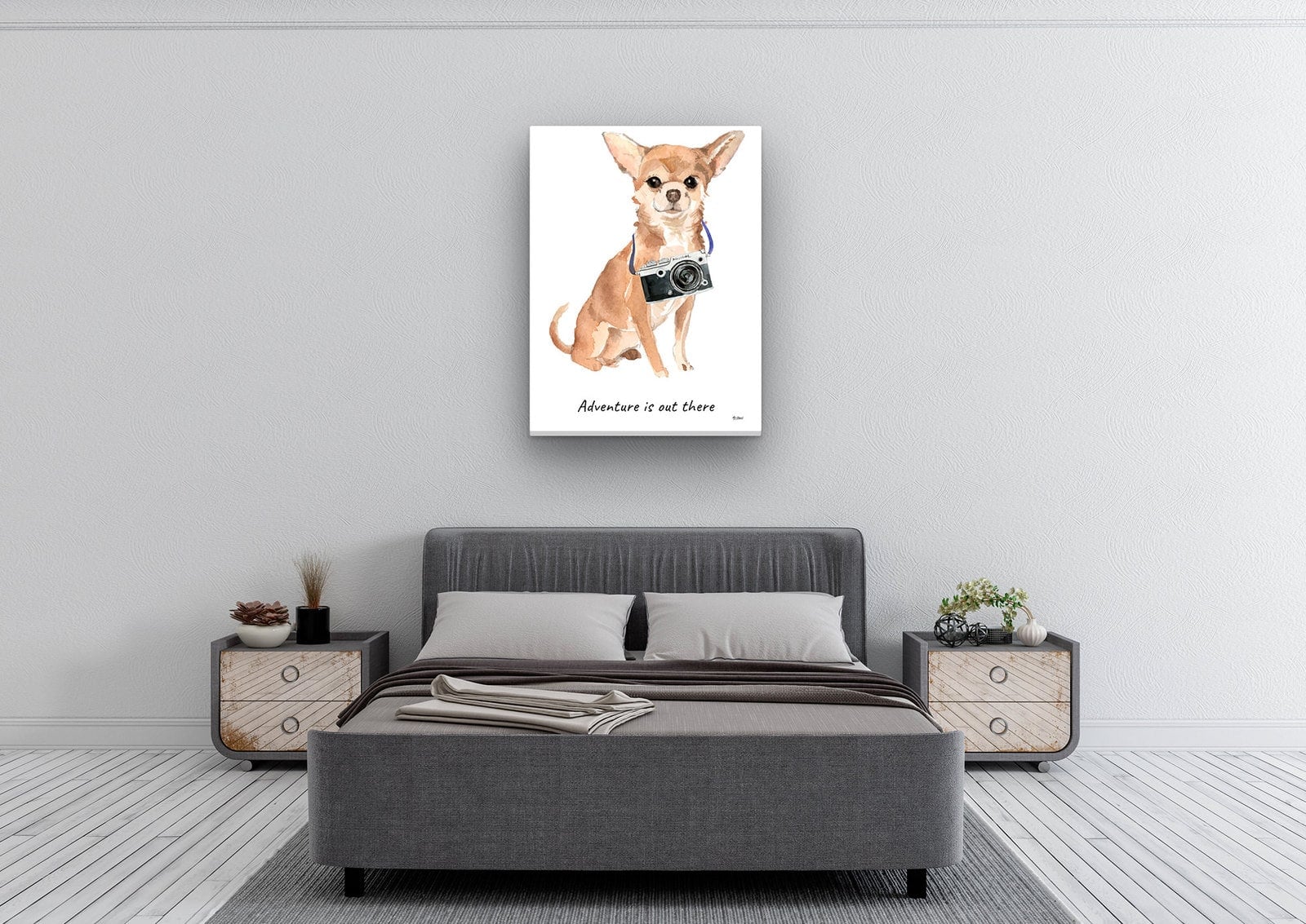 Adventure is out there Chihuahua dog canvas print illustration. Pre-stretched wall art ready to hang 6 Adventure is out there Chihuahua dog canvas print illustration. Pre-stretched wall art ready to hang - Image 4