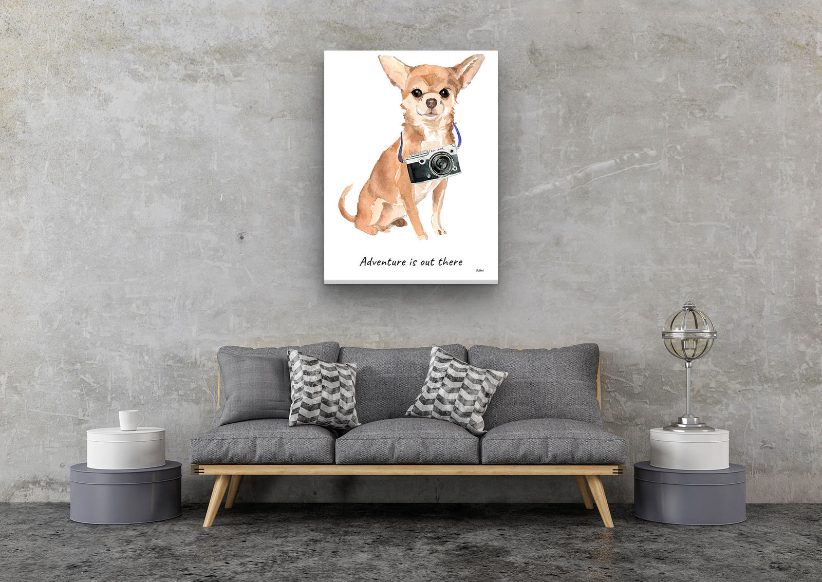 Adventure is out there Chihuahua dog canvas print illustration. Pre-stretched wall art ready to hang 8 Adventure is out there Chihuahua dog canvas print illustration. Pre-stretched wall art ready to hang - Image 6
